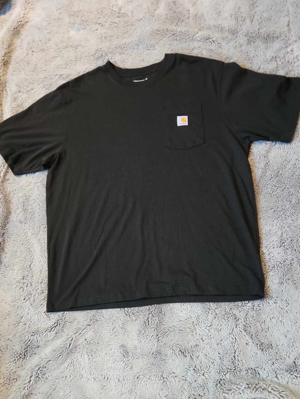 Carhartt Men's Short Sleeve Pocket Tee - Black with Gold Logo